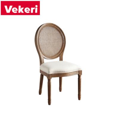 China French Exquisite Classic Round Vine Beautiful Contemporary Solid Wood Backrest Dining Chair for sale