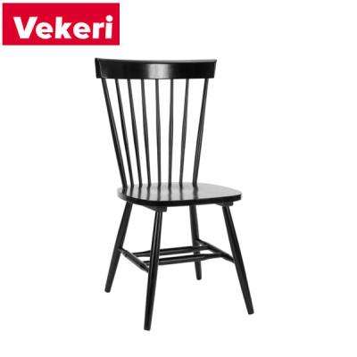 China Modern Malaysian oak in soft black tones is used to make the dining chair modern and simple for sale