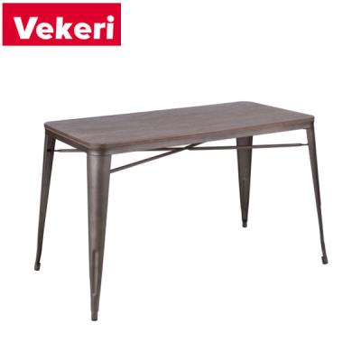 China Customizable Contemporary Industrial Style Brown Dining Table Solid Wood Dining Table Bar for sale