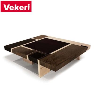 China Beautiful and practical customizable modern style brown solid wood coffee table for sale