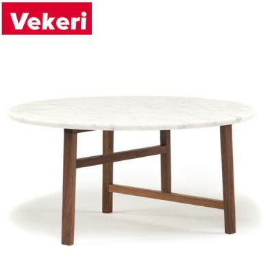 China Customizable ultra-modern light luxury marble top and low wood coffee table are used for dining and lounge areas for sale