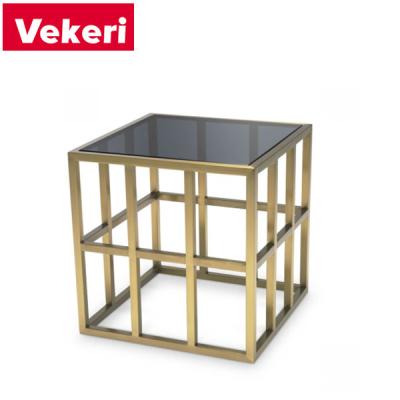 China Customizable minimalist side table cage square shape is simple and elegant for sofa side and living room for sale