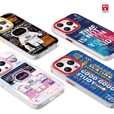 China Free Sample TGVIS Space Series Shockproof PC TPU Double Sides IML Finishment Phone Cases Covers For Iphone 11 13 14 12 XR X SE Phone Case for sale