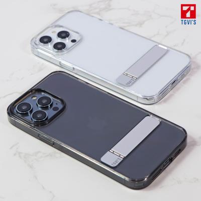 China TGVIS Anti Gravity Shockproof Cases For Mobile Phone Metal Aluminum Alloy Stand Designer Custom TPU Clear Phone Cases Bulk For Iphone Samsung for sale