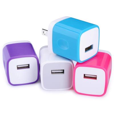 China Hot Sale 5V USB Wall Charger Fast Charging USB Travel Charger With Single Left Charger Box for sale