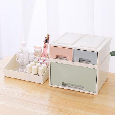 China Desktop Type Casual Creative Plastic Organizer Bedside Table Sundries Storage Box Drawer Cosmetic Storage Box for sale