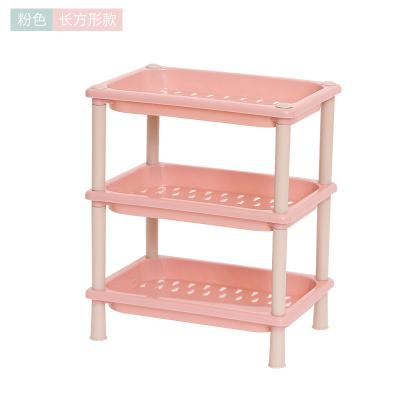 China Small and Three-Layer Mini Shelf Kitchen Storage Rack Casual Bathroom Storage Organizer Desk Rack for sale