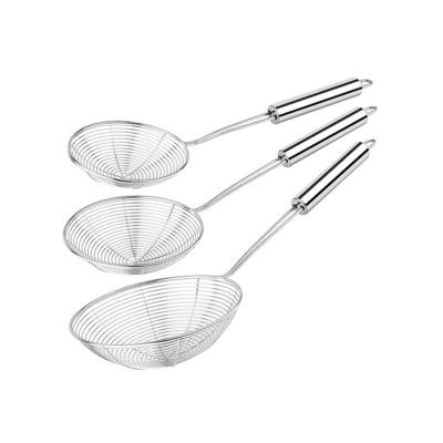 China Viable Wholesale Kitchen Stainless Steel Skimmers Cooking Colander Spoon Stainless Steel Spoon Skimmer for sale