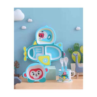 China Child Sustainable Tableware Set Cute Animal Design Kids Tableware Healthy Children Tableware Set for sale