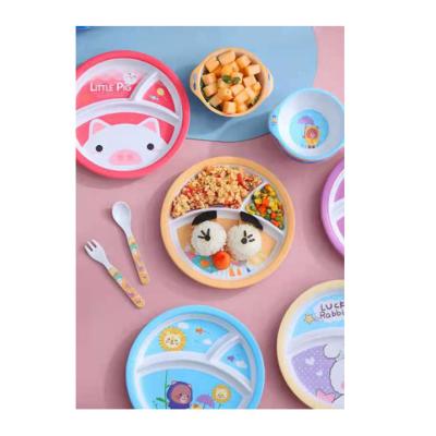 China Sustainable Dinnerware Set Healthy Kids Dinner Plate Sets Kids Dinnerware Set With Dish And Spoon for sale