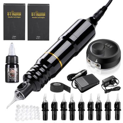 China Wholesale High Quality Pink Tattoo Pen Kit With Mini Multifunctional Power Supply HSTATTOO-SET- 00012 for sale