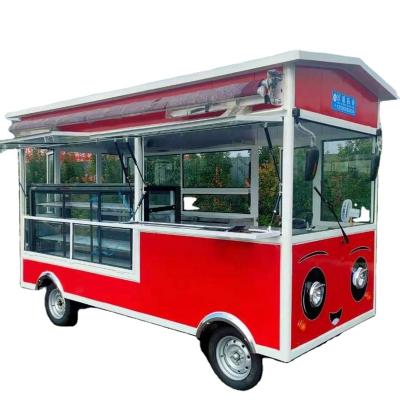 China Retro Camper Truck 7.5ft Mobile Ice Cream Coffee Flour Mill Kitchen Food Caravan Van Cooking Car Concession Food Truck Trailer for sale