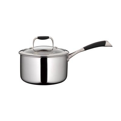 China China Sustainable Professional Manufacture Hot Selling Kitchen 3 Ply Stainless Steel Milk Sauce Pot Casserole With Lid for sale