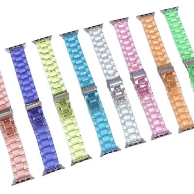 China Unique Resin Watchband For Apple Watch 6 5 4 Band Strap 42mm 38mm Clear For IWatch Series Se 3 Watch Band 2 44mm 40mm for sale