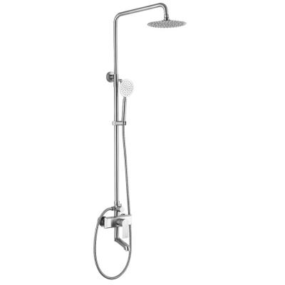 China With Set Modern Luxury Wall Mounted Rain Shower Head Sliding Bar Stainless Steel Shower Column System Hand Held High Pressure Thermkstatic Faucets for sale