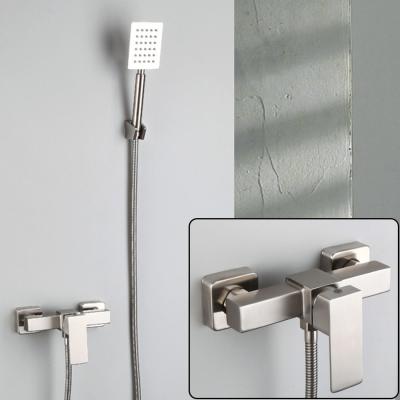 중국 No Handle 304 Stainless Steel Modern Wall Mounted Single Bathtub Mixer Tap Slide Bar Shower Faucets 판매용