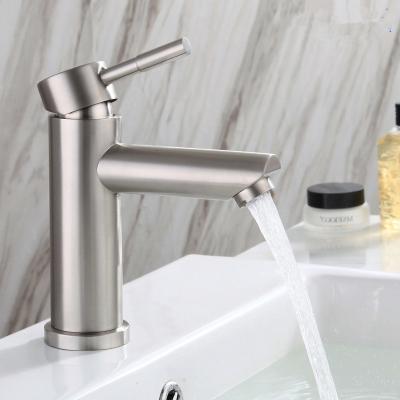 China High Quality Large Metered Faucets 304 Stainless Steel Basin Mixer Bathroomt Pull Down Cold Water Single Tap for sale