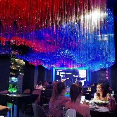 China Aluminum Alloy Decoration Color Changing LED Fiber Optic Cascading Curtain Light with APP or Remote Control Indoor for sale