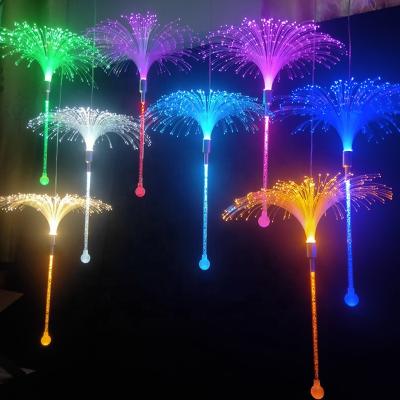 China Dandelion Shape New Design LED Colorful Waterproof Dandelion Fiber Optic Light Chandelier for sale