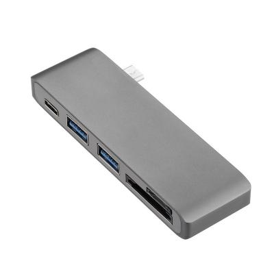 China USB 3.0 C Hub 5 in 1 Aluminum Multi-port 2 USB 3.0 Adapter, SD and Micro Reader and USB-C SD Card Charging Port N-UHC303 for sale