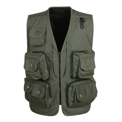 China Polyester Waistcoat Pocket Casual Lightweight Breathable Soft Vest Multifunctional Detachable Vest for sale