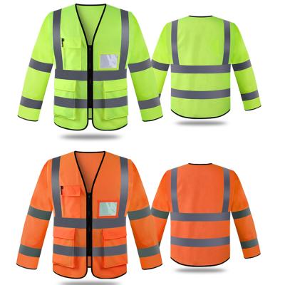 China Polyester Safety Reflective Marks High Visibility Safety Operation Uniforms Cleaning Personnel Reflective Uniform for sale