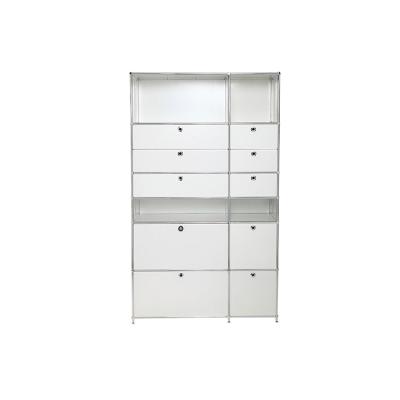 China Stainless steel with chromed modular cheap metal brackets filing cabinet bookcases movable shelving system for sale