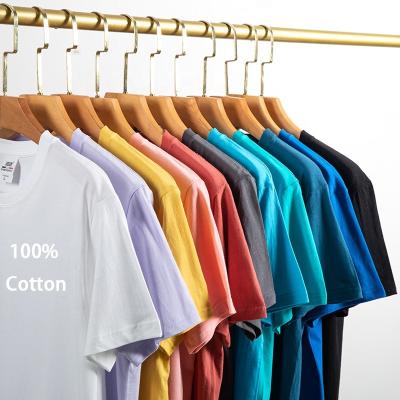 China Custom Made T-shirt Mens Anti-Wrinkle O-Neck 100% Cotton Premium Logo Print Plain T-shirts Blank T-shirts for sale