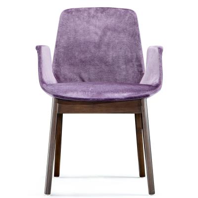 China Italian Design Foam Sale High Density Molding Leg Memory Foam Solid Wood Arm Dining Velvet Chair for sale