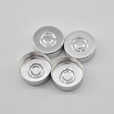 China Non Spill 20mm 28mm 32mm Pharmaceutical Medical Cover Tops Aluminum Cap Threaded Colored Aluminum Cap for sale