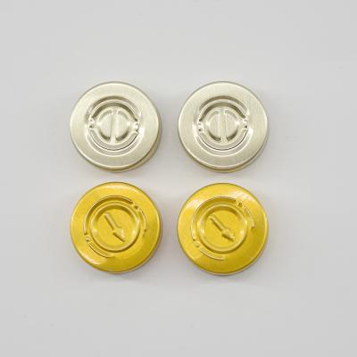 China Non Spill 13mm 20mm 32mm Medical Glass Vial Flip Covers Lid Injection Clamshell Aluminum Lid Cap Gasket for sale