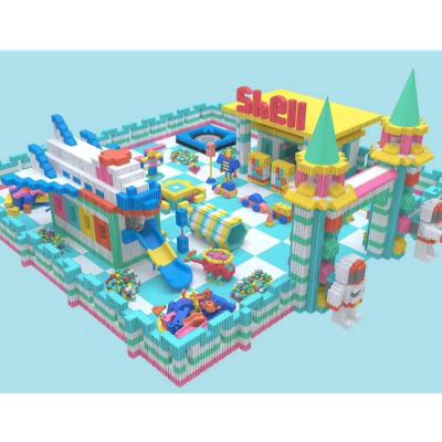 China Lldpe Kindergarten Soft Indoor Playground Soft Playground Slide Playground With EPP Building Blocks For Kids Play Zone for sale