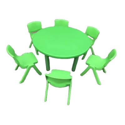 China Modern Kids Table Set Plastic Learn And Play Activity Set Kindergarten School Table Around Plastic Kids Table for sale