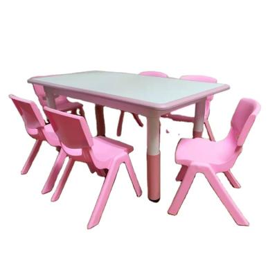 China Modern Commercial Plastic Chairs And Tables For Children With Plastic PP And Steel Top Adjusting Legs For Nursery School for sale