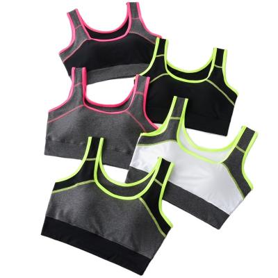 China New Breathable Custom Logo Stitching Sports Top Womens Yoga Bra Sleeveless Underwear for sale