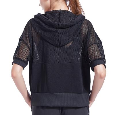 China China Factory Wholesale Breathable Mesh Yoga Clothes Ladies Summer Loose Long Sleeve Running Hoodie for sale