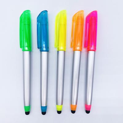 China 2020 Ballpoint Pen+Touch+highligher highlighter ballpoint pen with stylus touch screen pen for sale