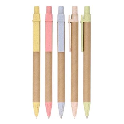 China Eco Friendly Promotional Pen Wheat Straw With Eco Friendly Ballpoint Paper Promotional Pen for sale