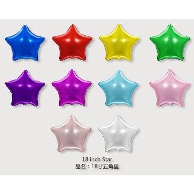 China Gift Toy Monochrome Aluminum Balloon 5 inch 10 inch 18 inch star pentagon peach heart shape for sale