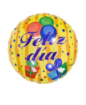 China Spanish 18 d'espanol pulgadas de feliz de momento de feliz de redondo de Toy Globo de aluminio gift party decoration globos for sale