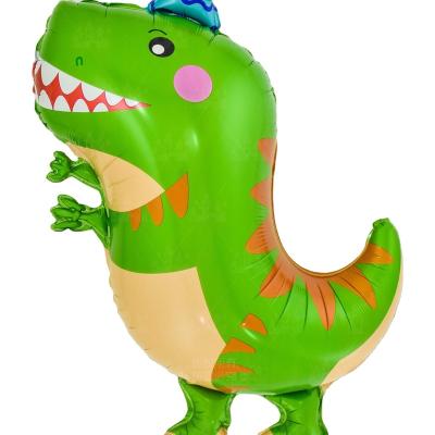 China Hot Gift Toy 2022 Dinosaur Rex Balloons Birthday Decoration Factory Price Foil Dragon Shaped Toy Balloon Inflation Cheer for sale