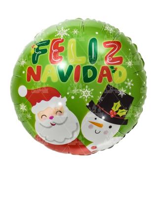 China Gift Toy Spanish Globo Balloon Colorful Globos De Aluminio Ronda Feliz Navidad Professional Foil Balloon 18 Inch Manufacturing Foil Banner for sale