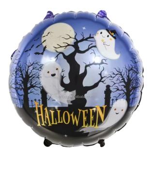 China 2022 18 inch helium film witch bat blood ghost aluminum foil balloon Halloween decoration chrome balloons globos spanish pattern for sale