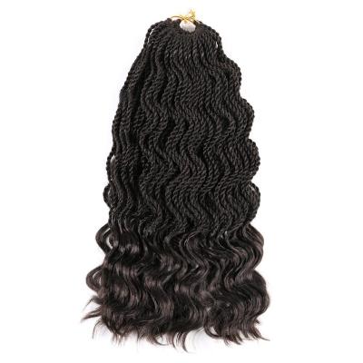 China Charming Synthetic Braiding Hair 18inch 35roots/Pack Curly Curly Twist Braids Senegalese Twist Hair With Wavy Ends Wavy Senegalese Twist Hair Extensions for sale