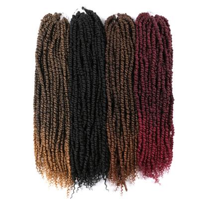 China High Quality Low Temperature Synthetic Hair Passion Charm Pre-twisted Twist Crochet Braiding Hair Extensions Solid And Color Mix Synthetic Fiber for sale