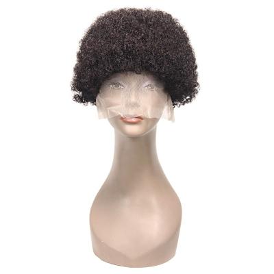 China Super Wave Factory Outlet Natural Pixie Cut Wigs Bob Wig With Bangs Short T Piece Lace Front Hair Wigs For Black Women for sale