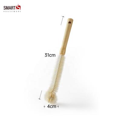 China Sustainable Long Handle Soap Bamboo Bottle Brush Dispensing Handle Kitchen Dish Brush Dispensing Handle For Baby Care 360 ​​Degree Wash for sale