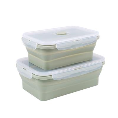 China Modern Custom Food Storage Container Set Silicone Collapsible Heating Bento Lunch Box for sale