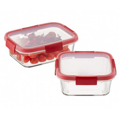 China New Fashion Freshness Keeping Food Storage Lid Glass Food Container With Plastic for sale