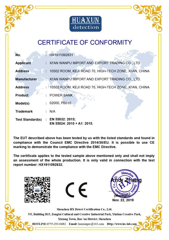 CE - Xi'an Wanpu Import And Export Trading Co., Ltd.